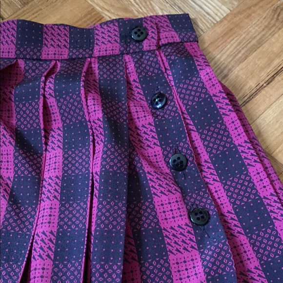 Vintage 70s midi high waist checkered midi pleated skirt - Picture 11 of 12